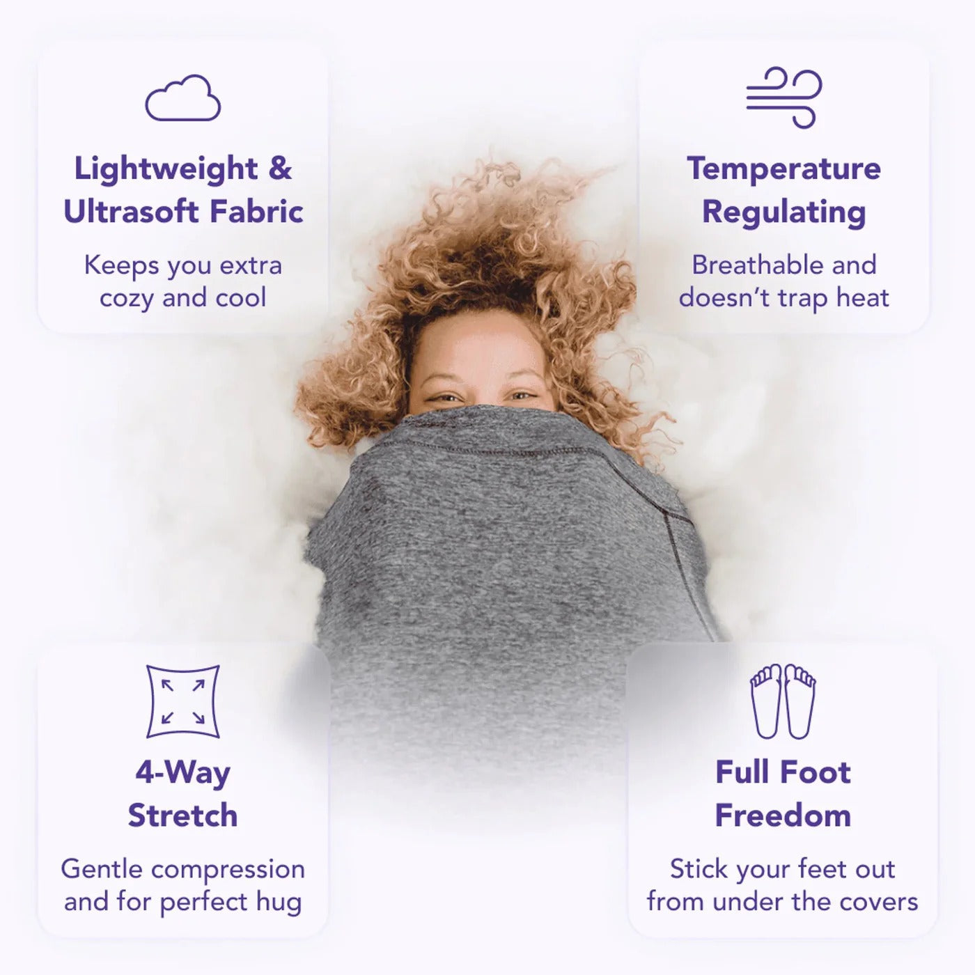 Adult Swaddle Blanket | Ultra-Soft Zip-Up Wearable Weighted Blanket