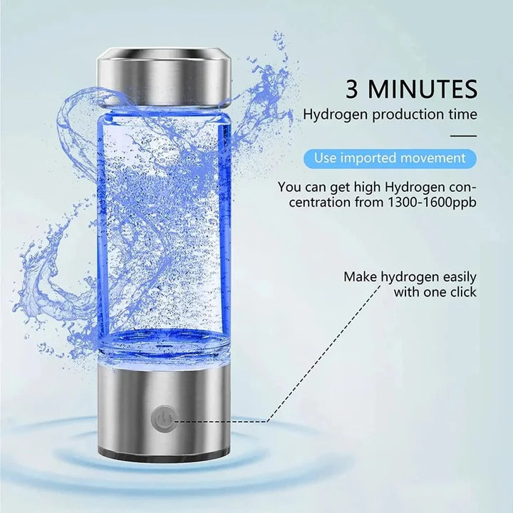 Hydrogen Water Bottle | SPE Electrolysis, Antioxidant-Rich Water