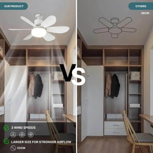 Ceiling-Mounted Fan | Modern Flush Mount Ceiling Fan with Light