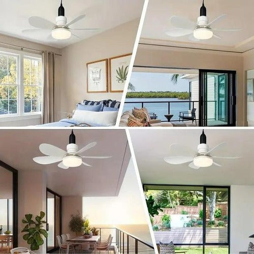 Ceiling-Mounted Fan | Modern Flush Mount Ceiling Fan with Light