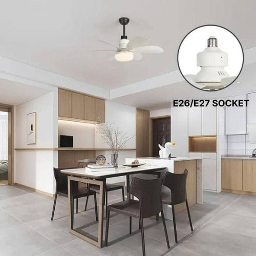 Ceiling-Mounted Fan | Modern Flush Mount Ceiling Fan with Light