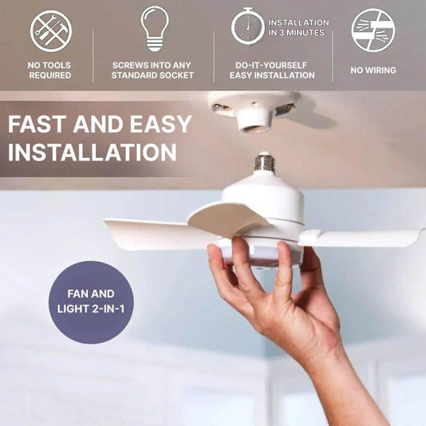 Ceiling-Mounted Fan | Modern Flush Mount Ceiling Fan with Light