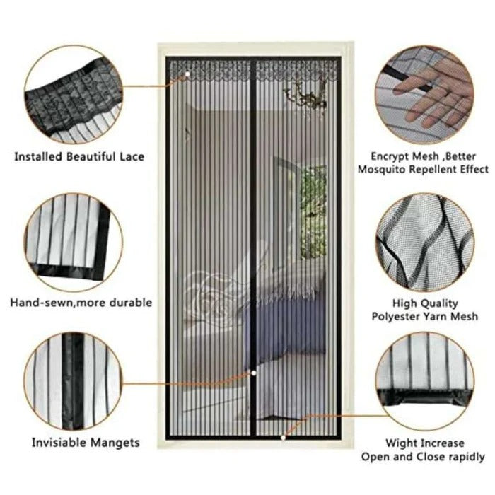 Magnetic Mesh Screen Door | Hands-Free Bug Screen with Magnets