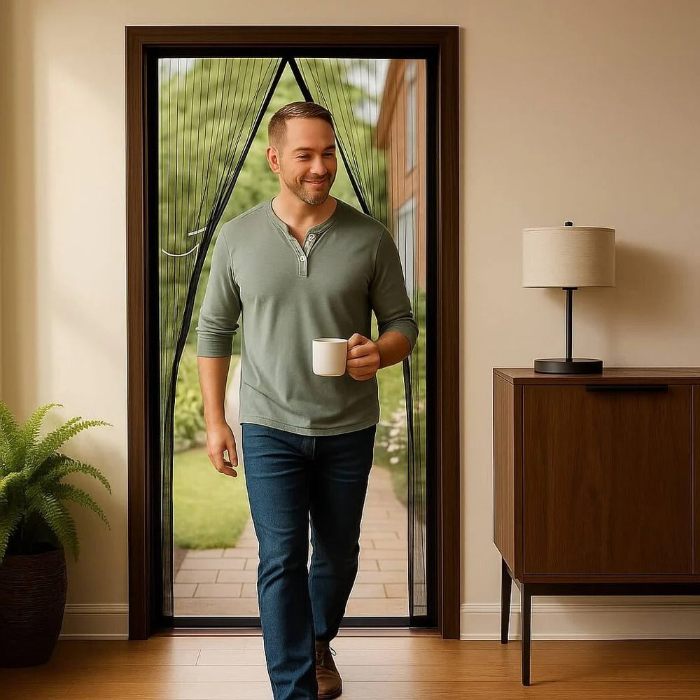 Magnetic Mesh Screen Door | Hands-Free Bug Screen with Magnets