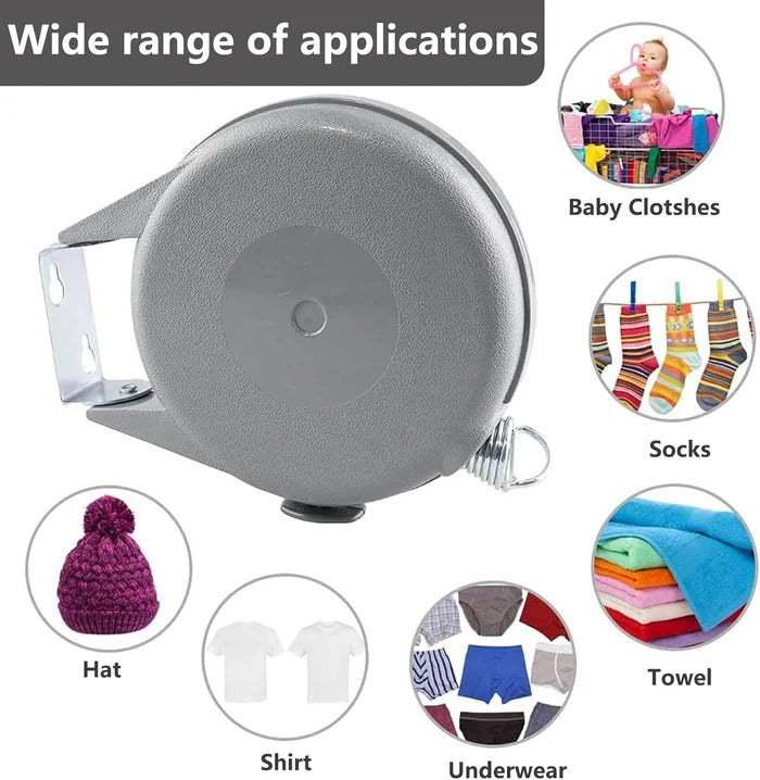 Retractable Washing Line | Swivel Wall-Mount Clothesline for Indoor & Outdoor