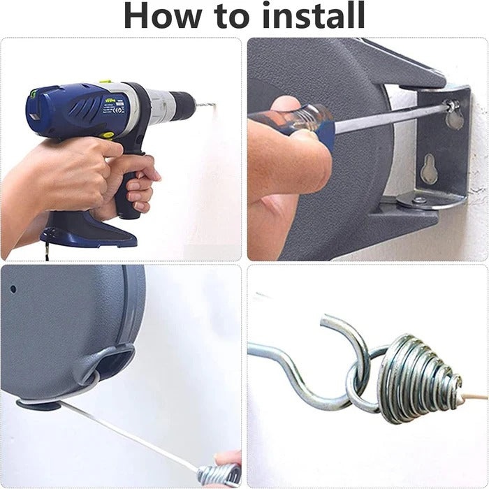 Retractable Washing Line | Swivel Wall-Mount Clothesline for Indoor & Outdoor