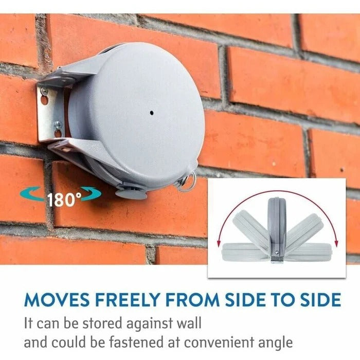 Retractable Washing Line | Swivel Wall-Mount Clothesline for Indoor & Outdoor