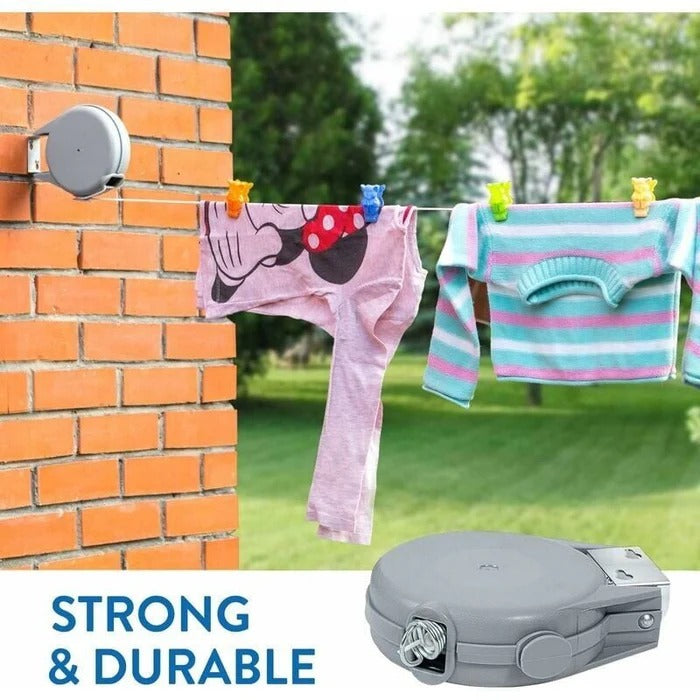 Retractable Washing Line | Swivel Wall-Mount Clothesline for Indoor & Outdoor