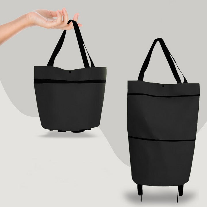 Foldable Shopping Bag with Wheels | 2-in-1 Rolling Grocery Cart