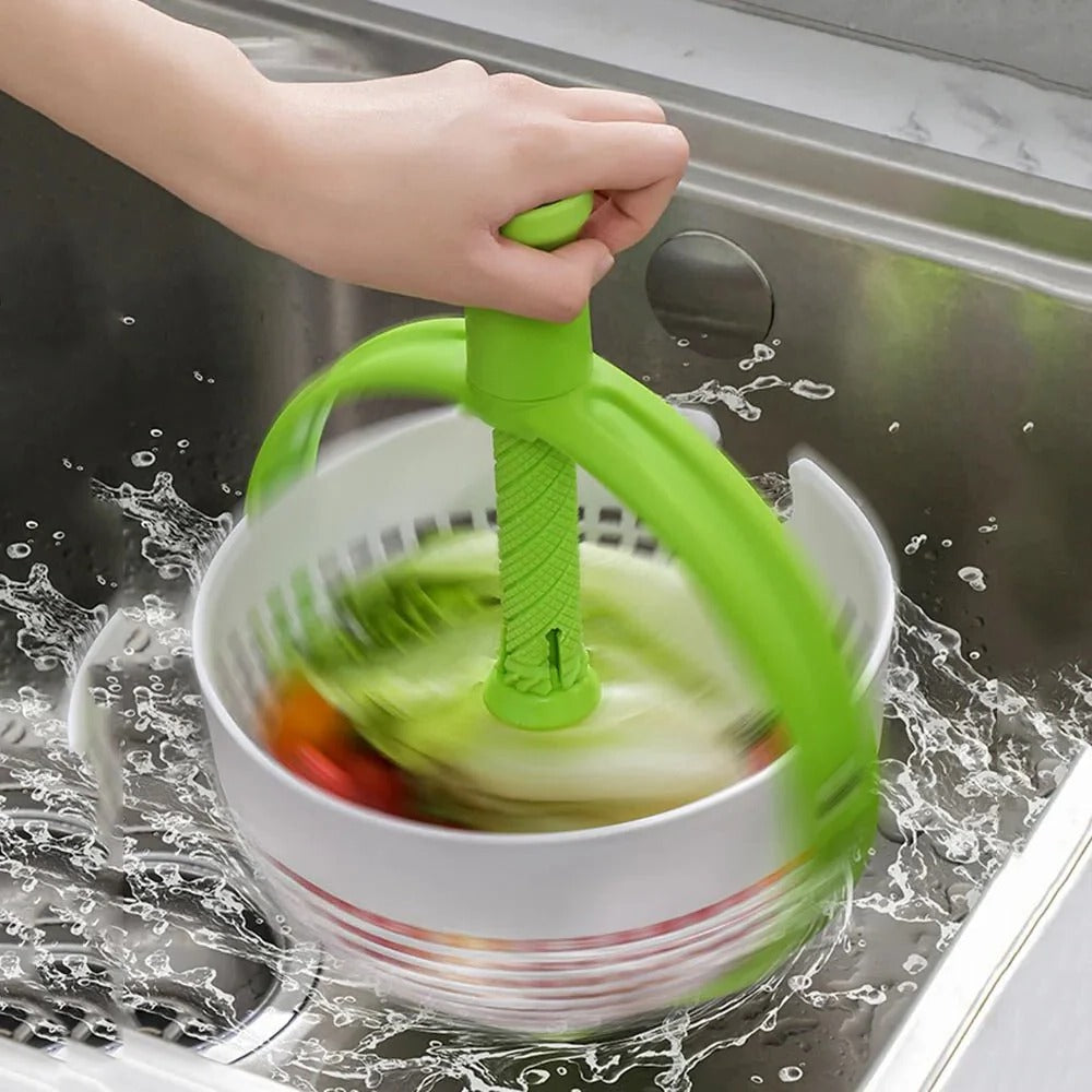 Spin & Drain Salad Spinner Bowl | Large Salad Washing Bowl with Lid