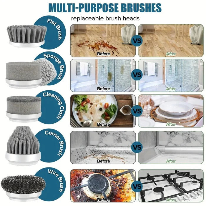 Turbo Spin Scrubber | Electric Rotating Cleaning Brush for Bathroom & Tile