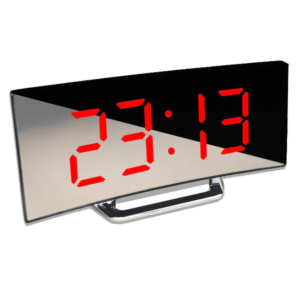 Modern Curved LED Digital Clock | Wall & Desk Display