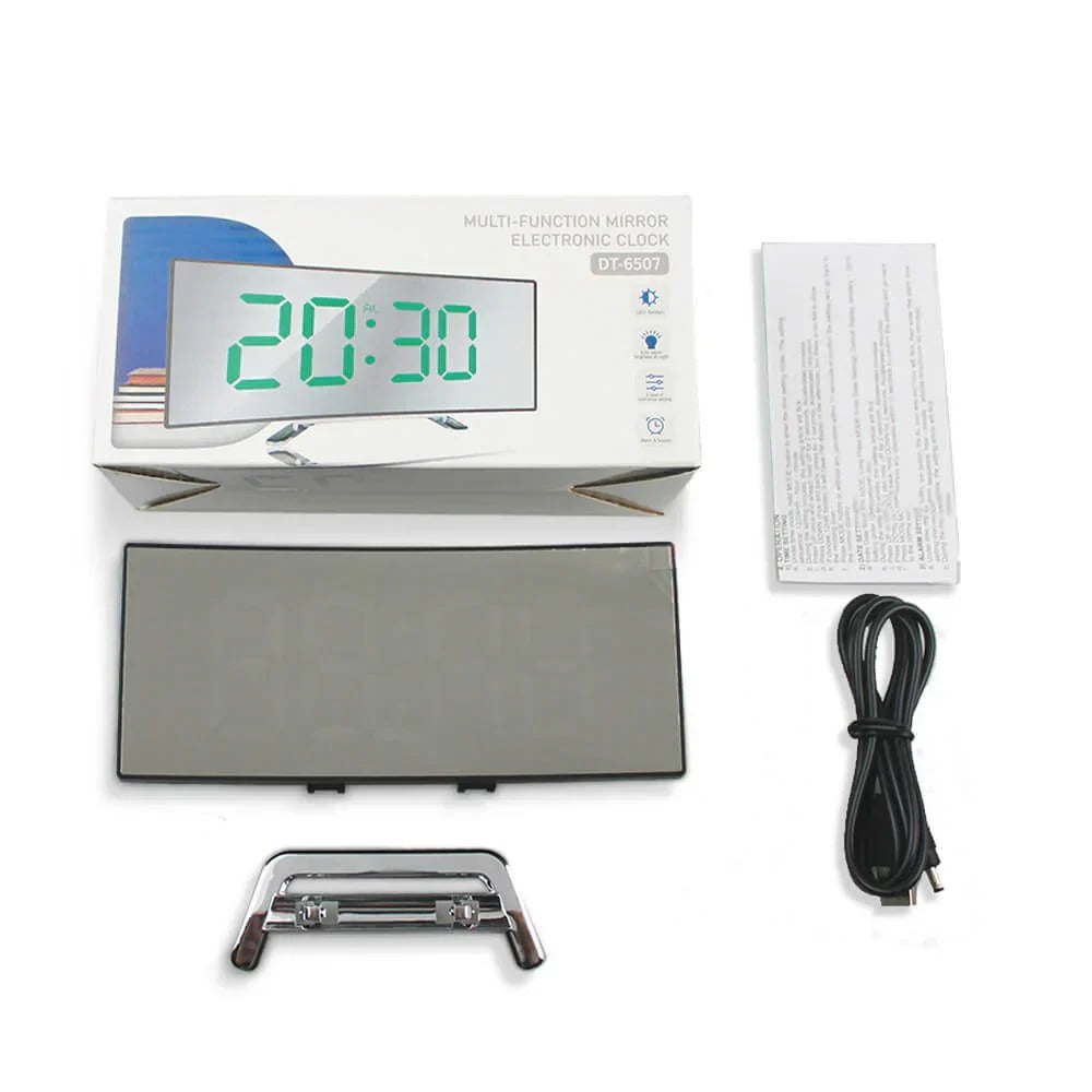 Modern Curved LED Digital Clock | Wall & Desk Display