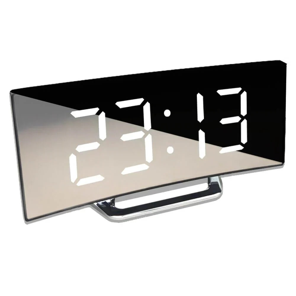 Modern Curved LED Digital Clock | Wall & Desk Display