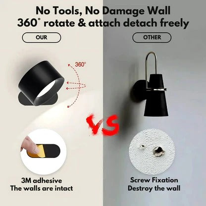 Rechargeable Wall Light | 360° Rotation, Wireless LED Night Light