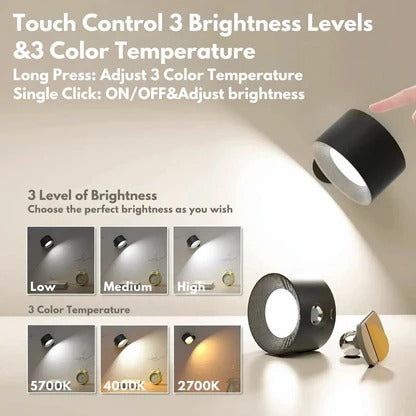 Rechargeable Wall Light | 360° Rotation, Wireless LED Night Light