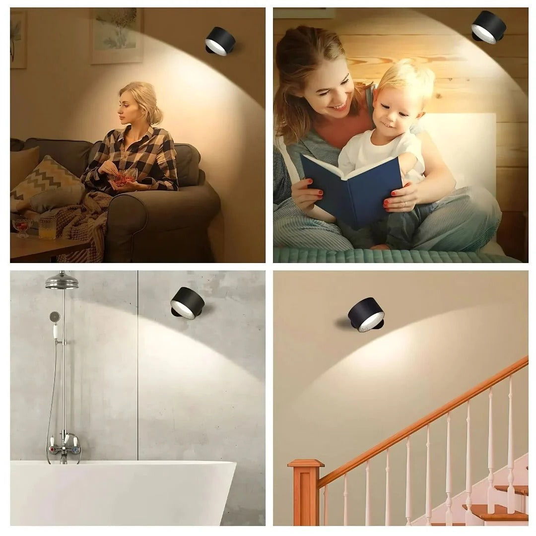 Rechargeable Wall Light | 360° Rotation, Wireless LED Night Light