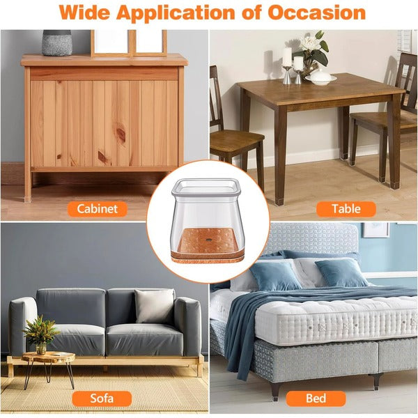 Square Chair Leg Floor Protectors | Non-Slip Furniture Pads