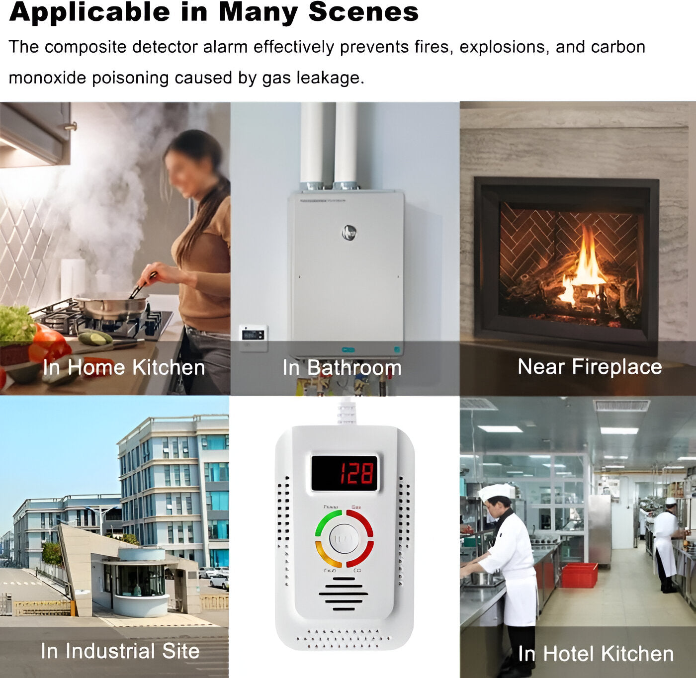 Gas & CO Detector | Plug-In Household Carbon Monoxide & Gas Alarm