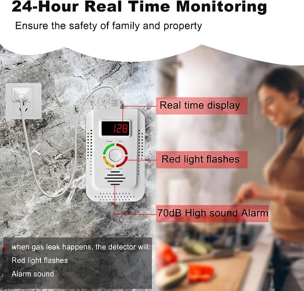 Gas & CO Detector | Plug-In Household Carbon Monoxide & Gas Alarm