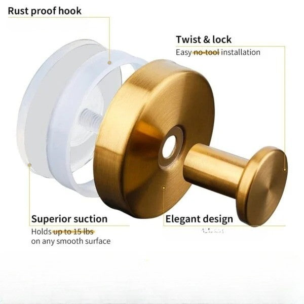 Twist-Lock Suction Cup Wall Hooks | Heavy Duty, No Drilling