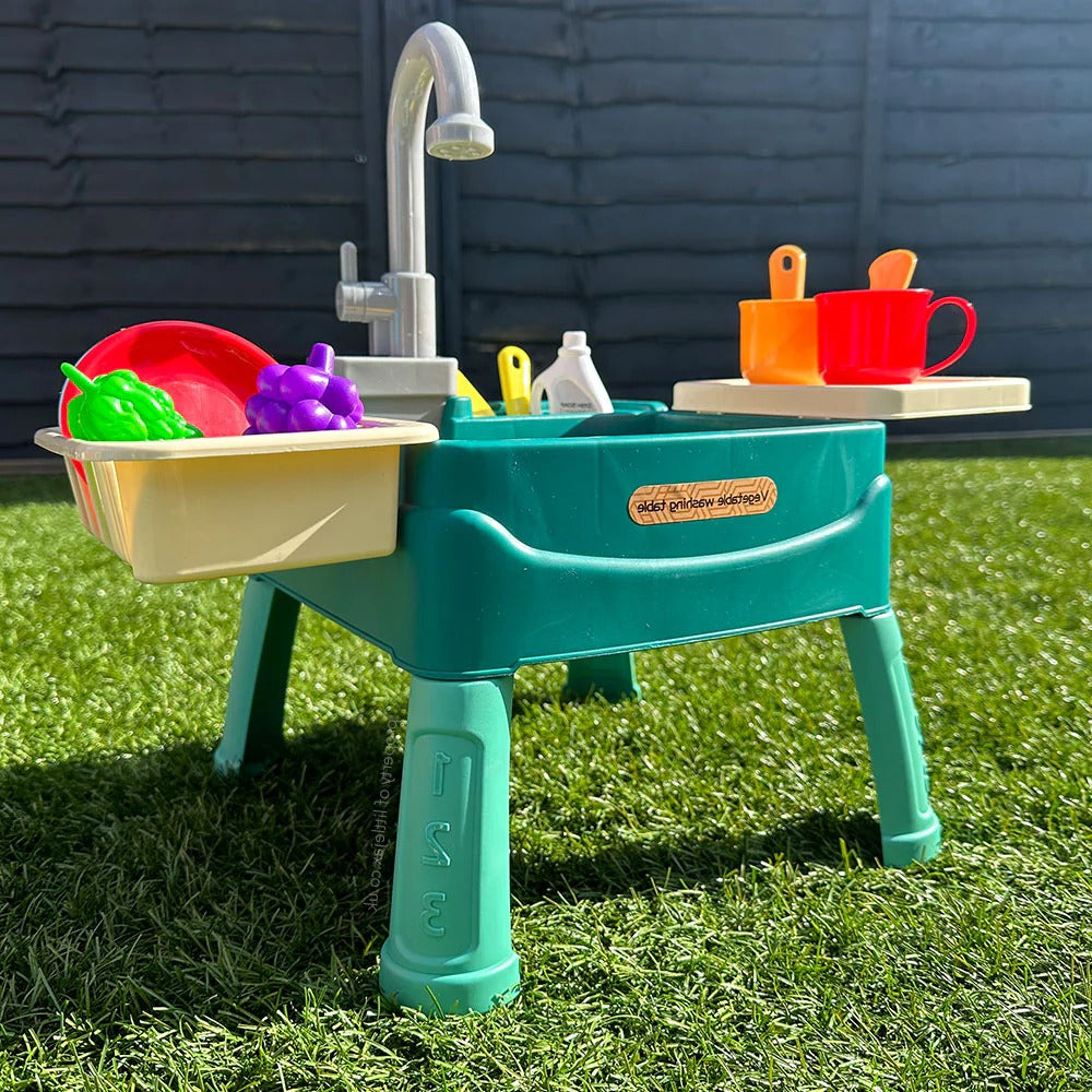 Kids Play Sink Toy | Water Station with 19 Accessories, Indoor & Outdoor