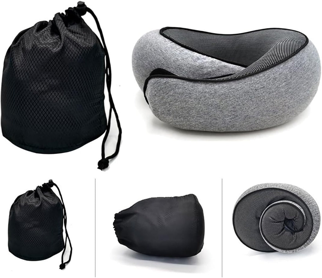 Memory Foam Travel Neck Pillow | U-Shape Curved Support for Flights