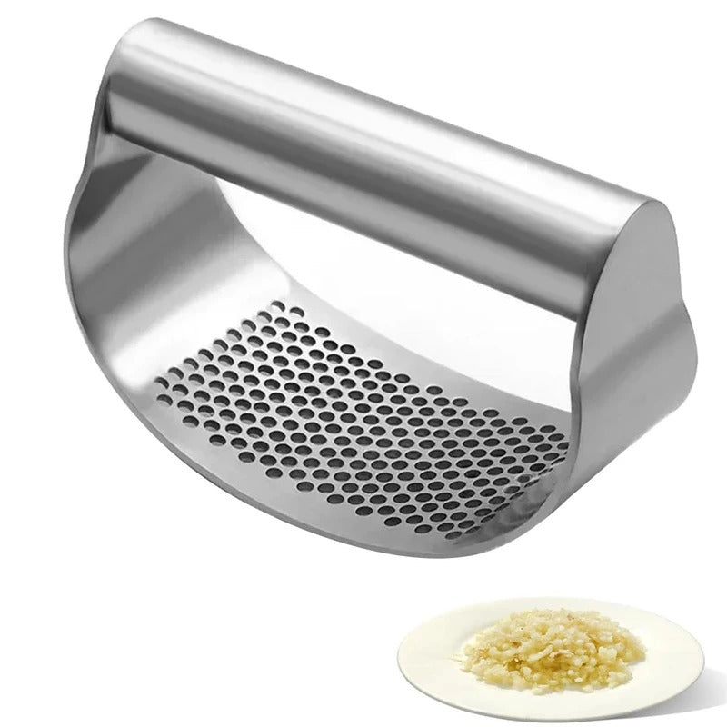 Garlic Press Rocker Set | Stainless Steel Garlic Crusher & Slicer