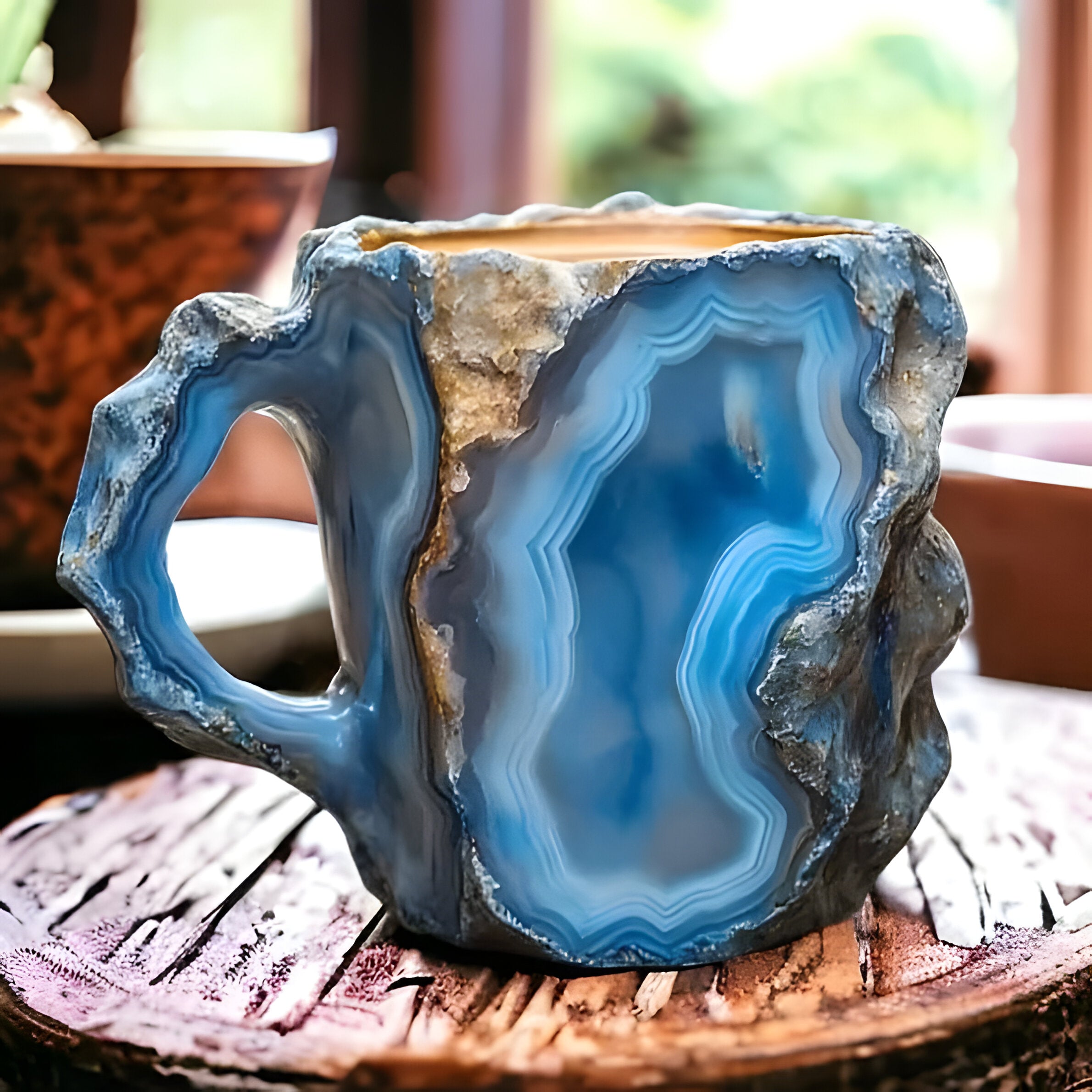 Mineral Crystal Coffee Mugs | Unique Texture, Ceramic Drinkware