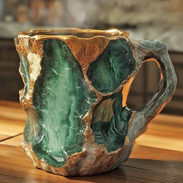 Mineral Crystal Coffee Mugs | Unique Texture, Ceramic Drinkware
