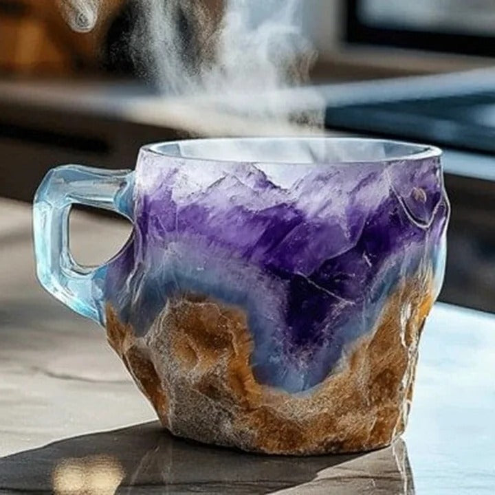 Mineral Crystal Coffee Mugs | Unique Texture, Ceramic Drinkware