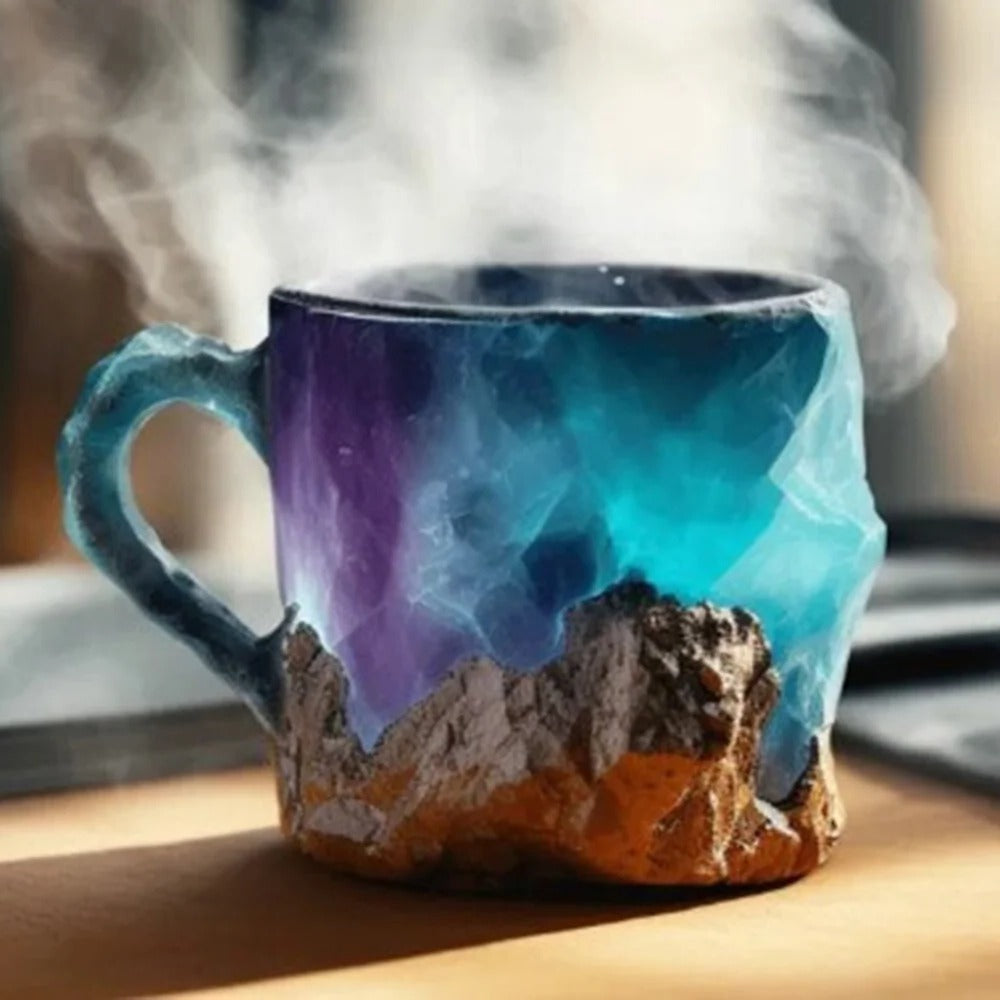 Mineral Crystal Coffee Mugs | Unique Texture, Ceramic Drinkware