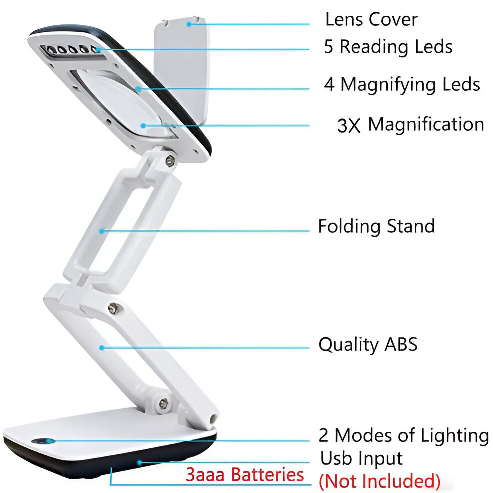 Floor Magnifying Lamp | Full-Page LED Magnifier Light for Reading