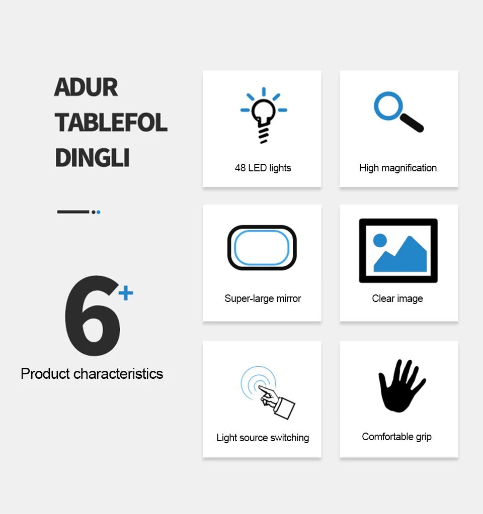 Foldable LED Magnifying Glass | Illuminated Pocket Magnifier for Reading