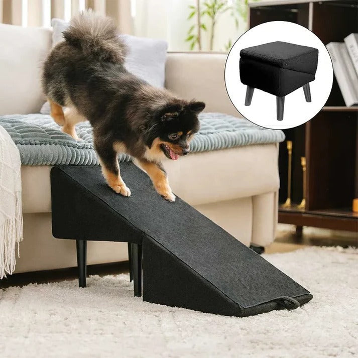 Dog Ramp & Step Stool 2-in-1 | Convertible Pet Ramp for Bed & Couch