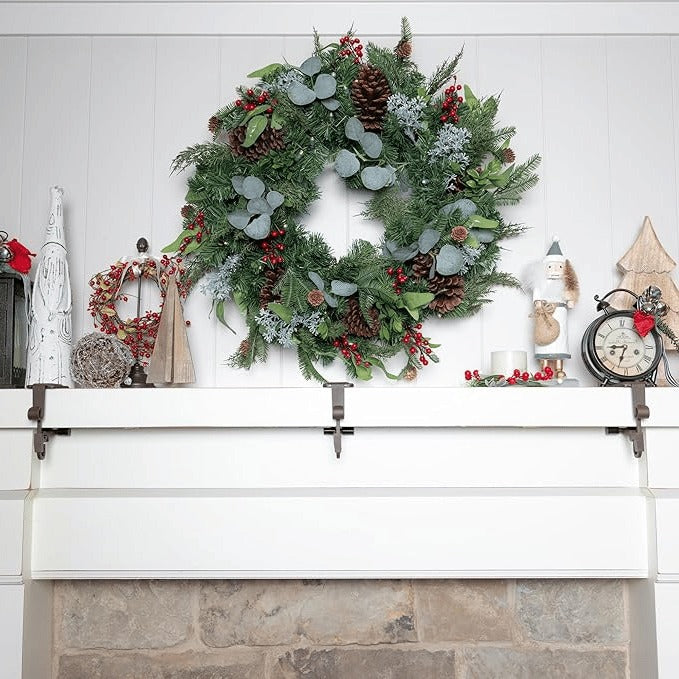 Christmas Stocking Holders for Mantle | Dual Hook Garland Hanger, 20 lbs