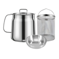 2-in-1 Deep Frying Pot | Stainless Steel Fryer with Strainer Basket