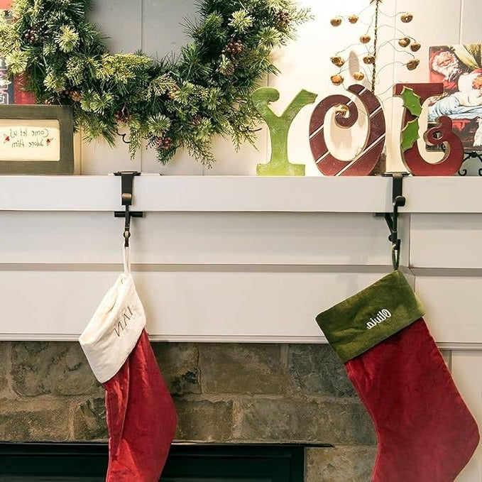 Christmas Stocking Holders for Mantle | Dual Hook Garland Hanger, 20 lbs
