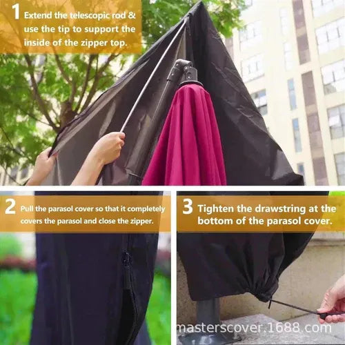 Waterproof Outdoor Parasol Cover | UV Patio Umbrella Storage Bag