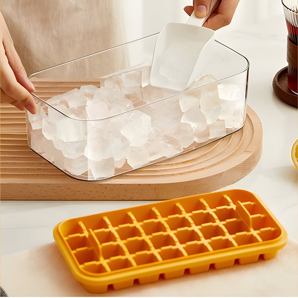 One-Click Ice Tray System | Easy Release Silicone Ice Cube Maker