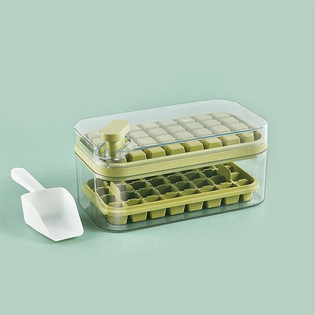 One-Click Ice Tray System | Easy Release Silicone Ice Cube Maker