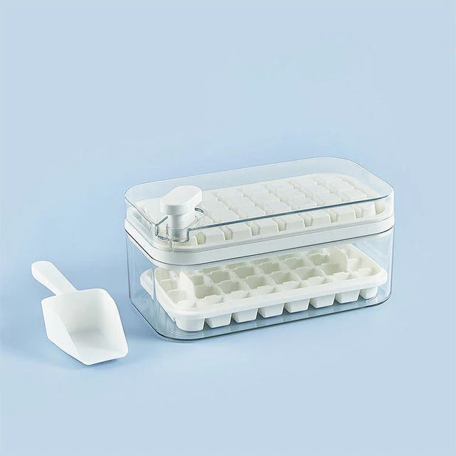 One-Click Ice Tray System | Easy Release Silicone Ice Cube Maker