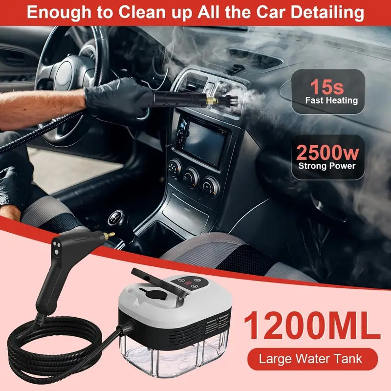 2500W High Pressure Steam Cleaner | 5 Brush Heads, 6-Speed Control