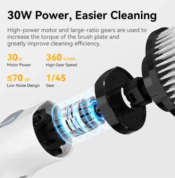 Rechargeable Electric Scrubber | Cordless Brush for Bathroom & Kitchen Cleaning