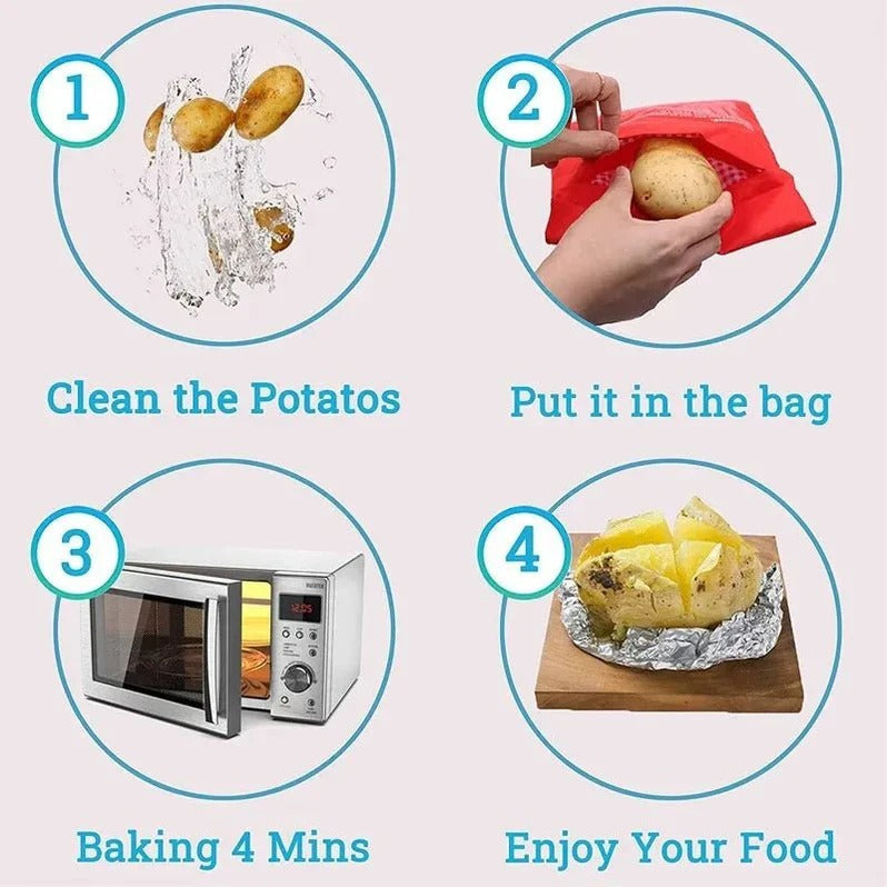 Microwave Potato Bag | Baked Potato Cooker Bag for Fast Results