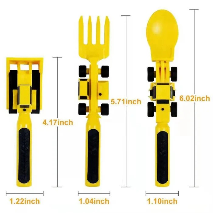 Kids Construction Eating Set | Fun Toddler Utensil Combo for Meals