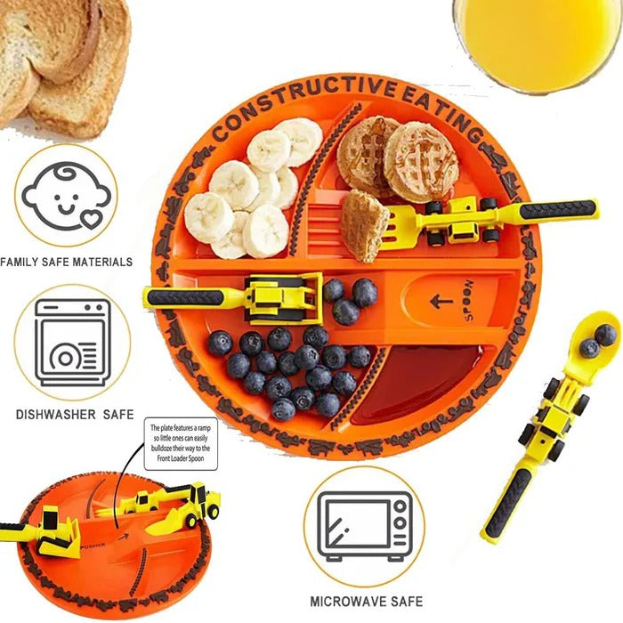 Kids Construction Eating Set | Fun Toddler Utensil Combo for Meals