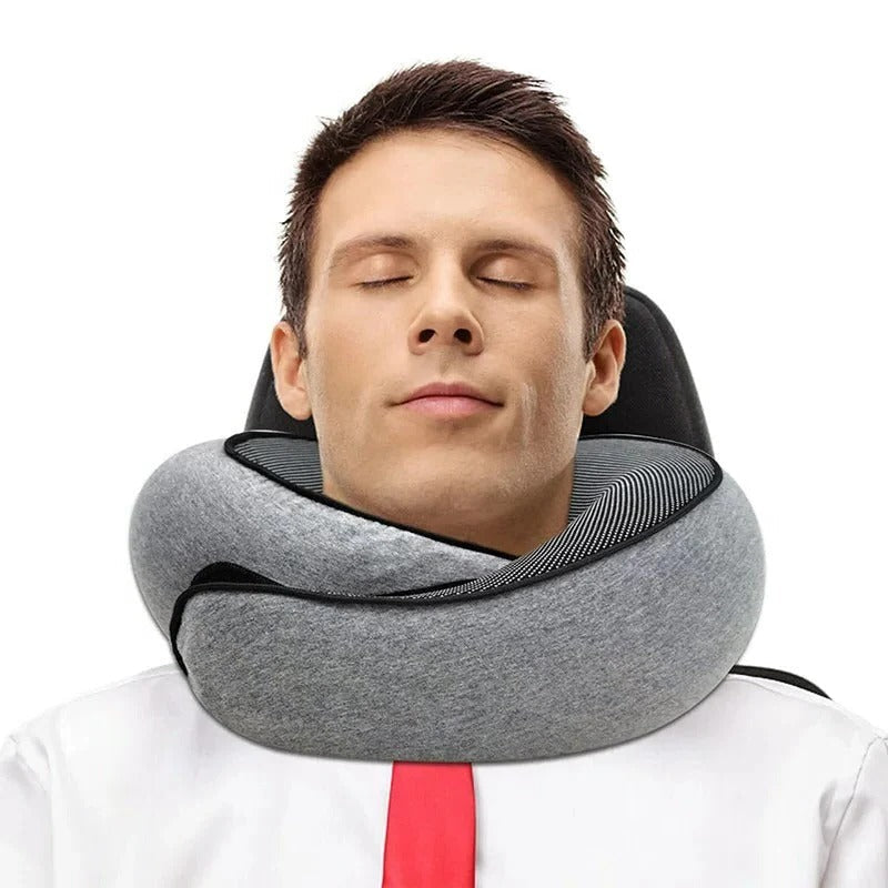 Memory Foam Travel Neck Pillow | U-Shape Curved Support for Flights
