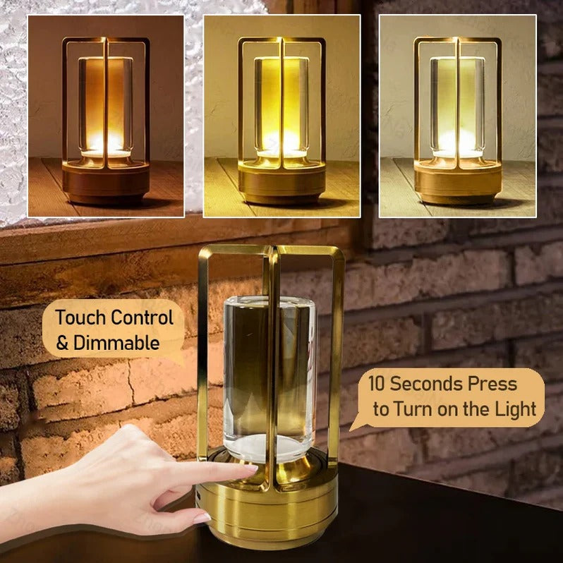 Cordless LED Table Lamp | Touch Dimmer, Rechargeable USB-C