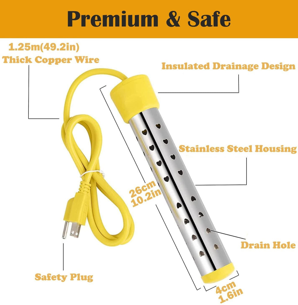 Immersion Water Heater | Portable Travel Bucket Heater
